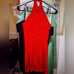 Beautiful short red sequin juniors size medium cocktail dress